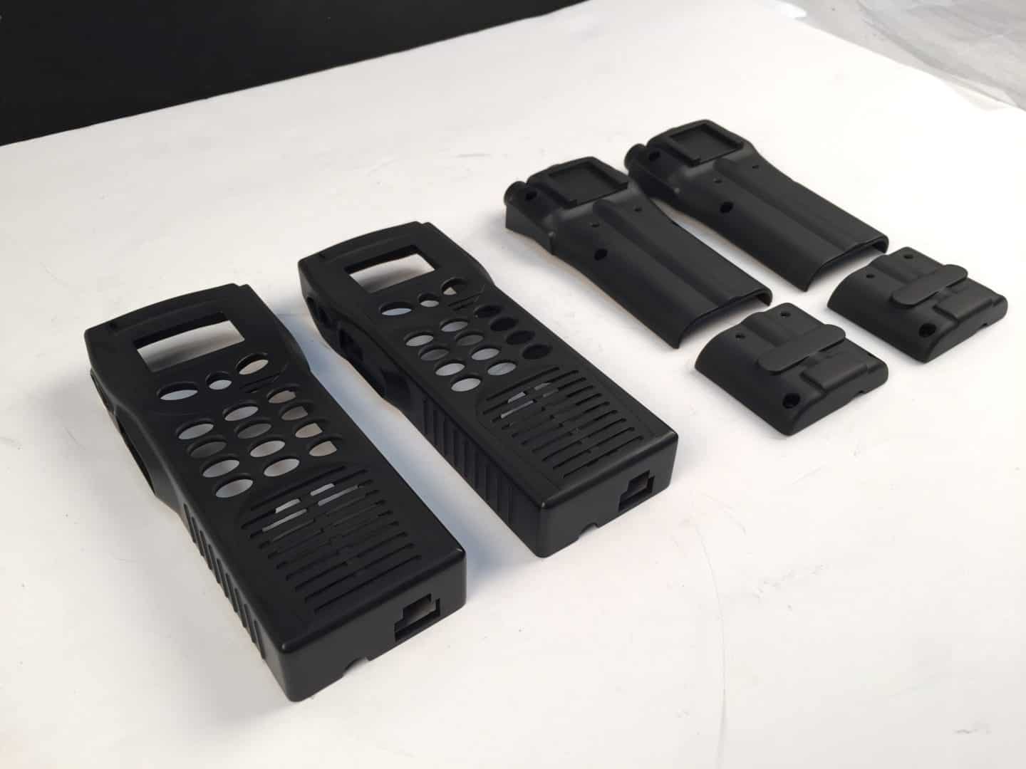 Vacuum cast black walkie-talkies 